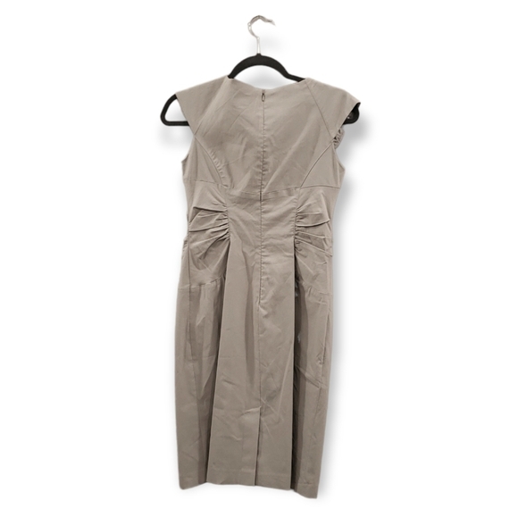 Adrianna Papell beaded neckline gathered front sleeveless dress size 6 - Picture 3 of 7